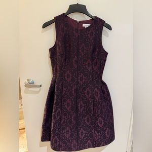 Calvin Klein Womens Purple Lace Fit-and-flare Dress #513